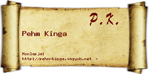 Pehm Kinga névjegykártya
